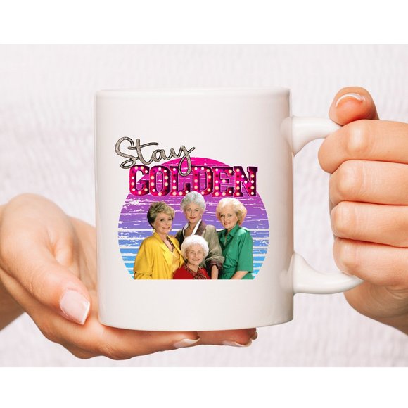 Hand Crafted Other - Retro Stay Golden, Girls, Gift For Her, Woman Mug